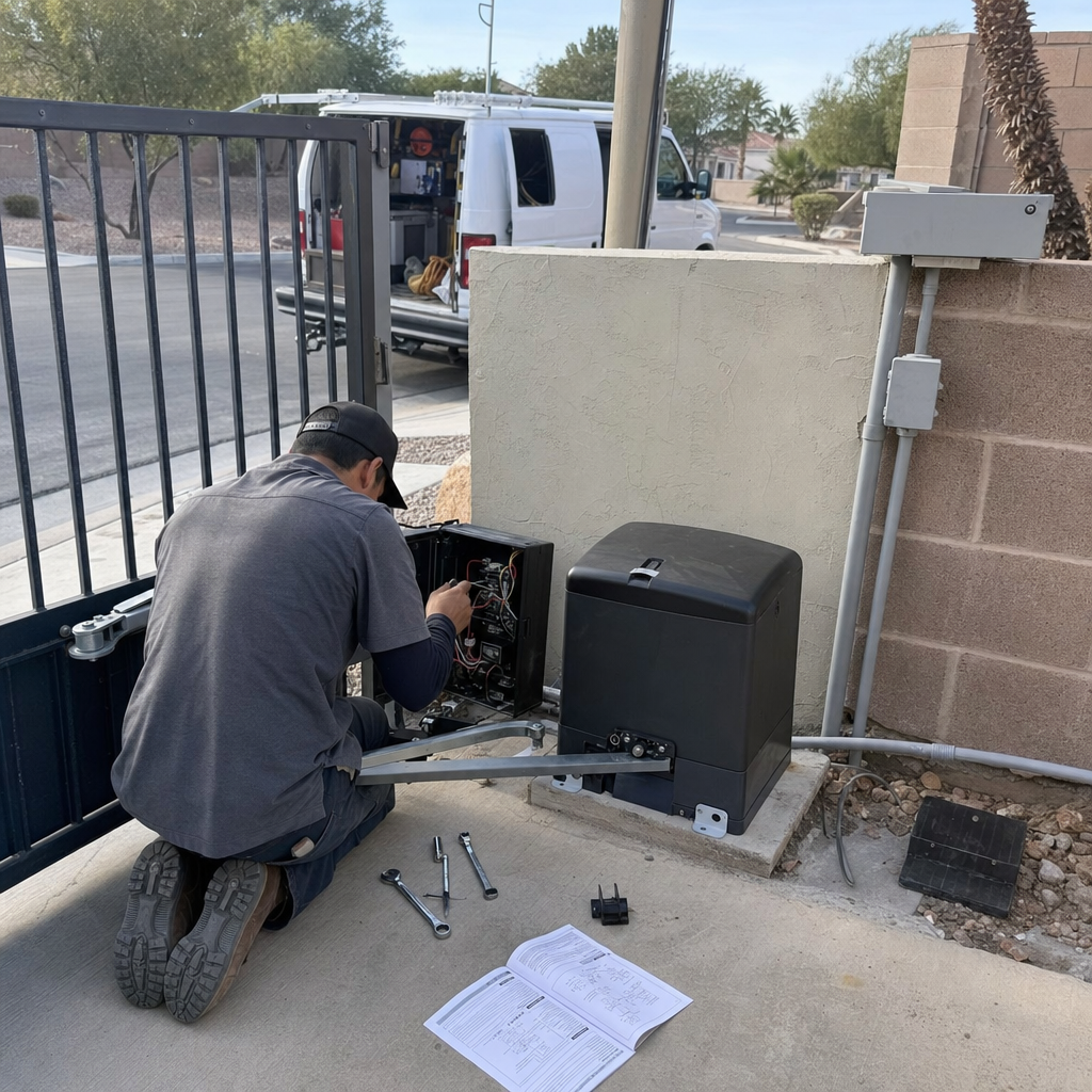 Gate motor and opener repair by a professional technician.